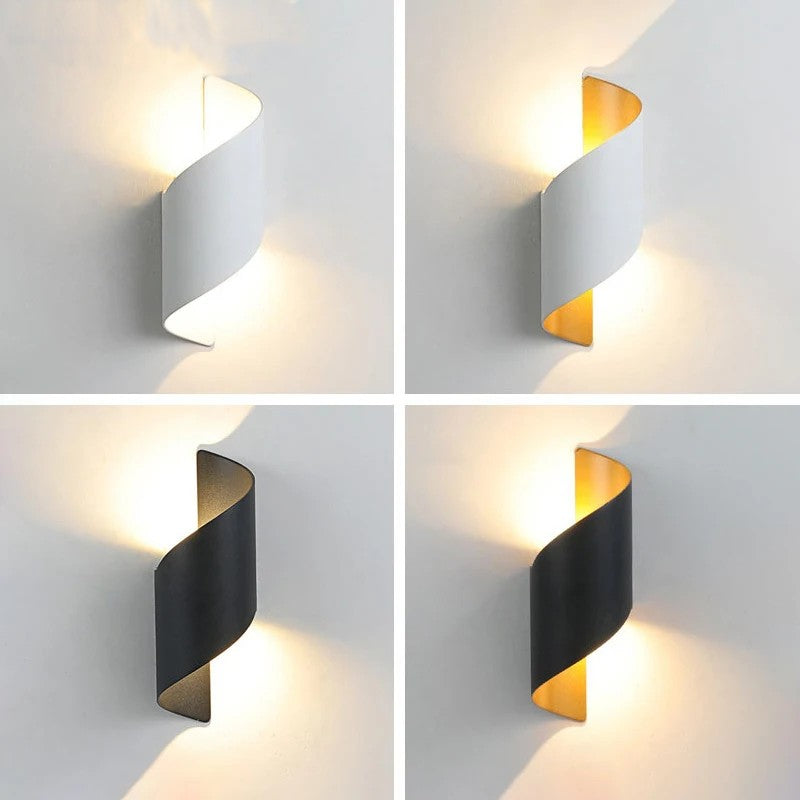 tonivar Spiral LED Wall Sconce 10W Aluminum Modern Nordic Black/Gold/White